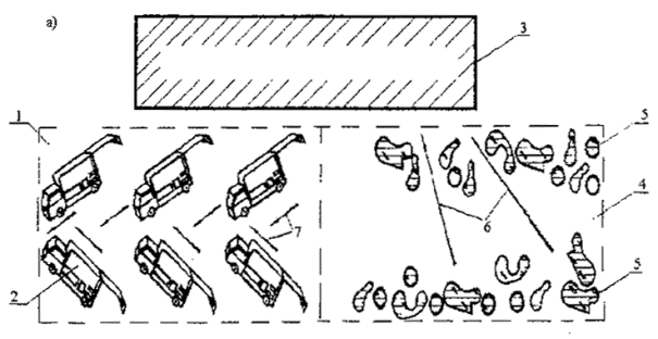 Схема разгрузки мусоровозов на полигоне ТБО