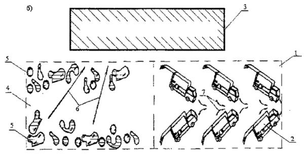 Схема разгрузки мусоровозов на полигоне ТБО