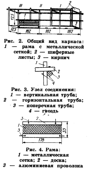 Каркасный ящик из трех отсеков для приготовления компоста