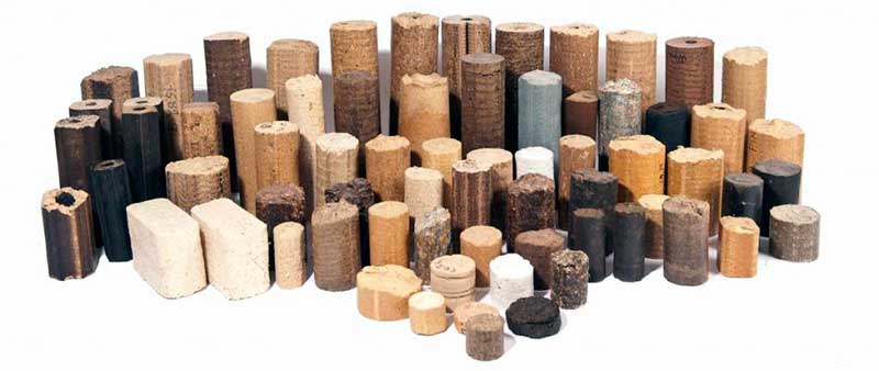 Разнообразные брикеты из древесных отходов